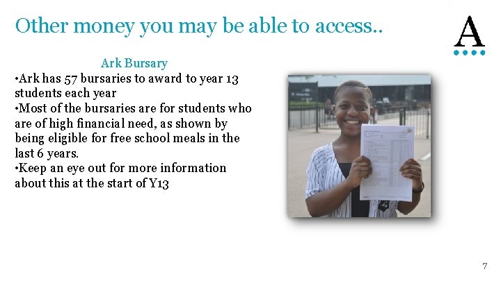 Other money you may be able to access. . Ark Bursary • Ark has