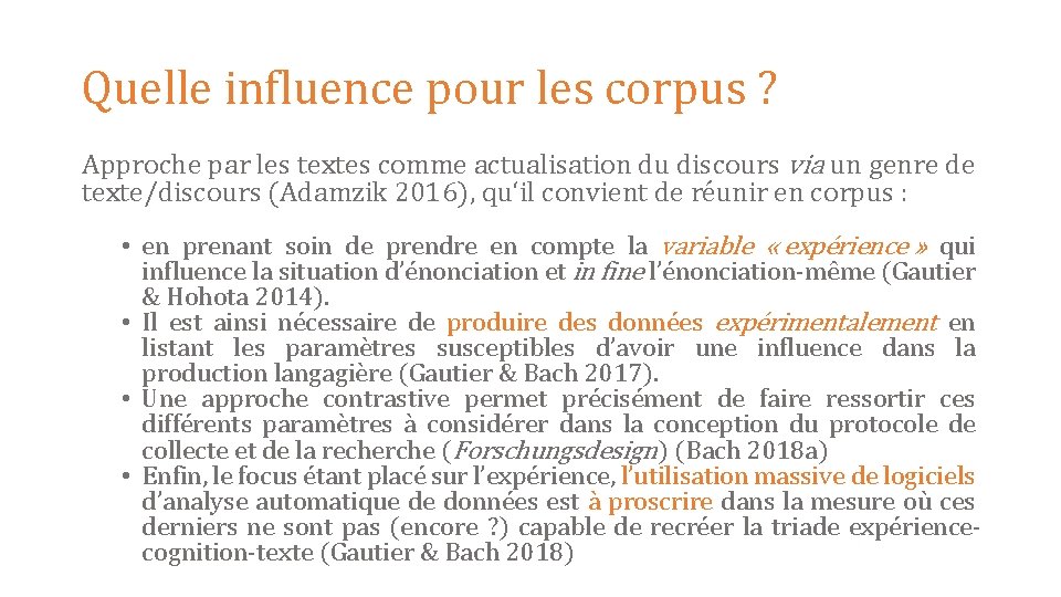 Quelle influence pour les corpus ? Approche par les textes comme actualisation du discours