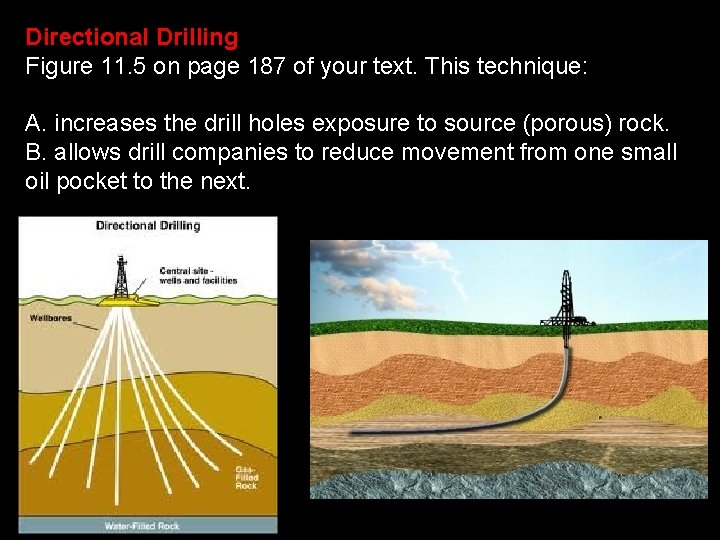 Directional Drilling Figure 11. 5 on page 187 of your text. This technique: A. Directional Drilling Figure 11. 5 on page 187 of your text. This technique: A.