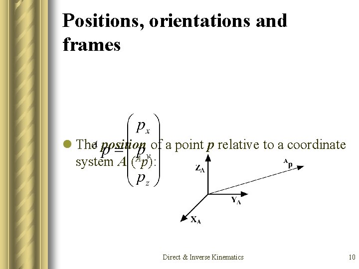 Direct Inverse Kinematics Algorithmic Robotics and Motion Planning