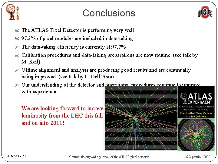 Conclusions The ATLAS Pixel Detector is performing very well 97. 3% of pixel modules