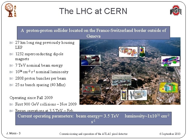 The LHC at CERN A proton-proton collider located on the France-Switzerland border outside of