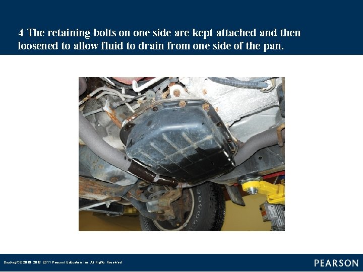 4 The retaining bolts on one side are kept attached and then loosened to