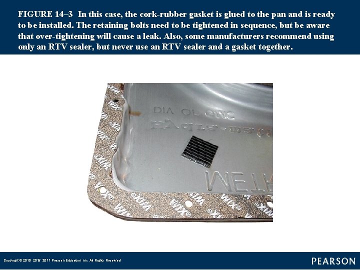FIGURE 14– 3 In this case, the cork-rubber gasket is glued to the pan