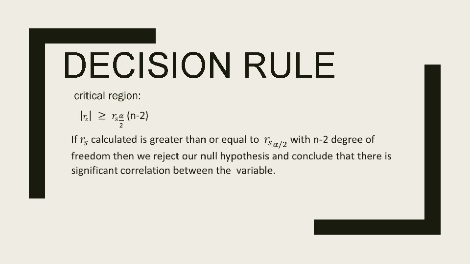 DECISION RULE 