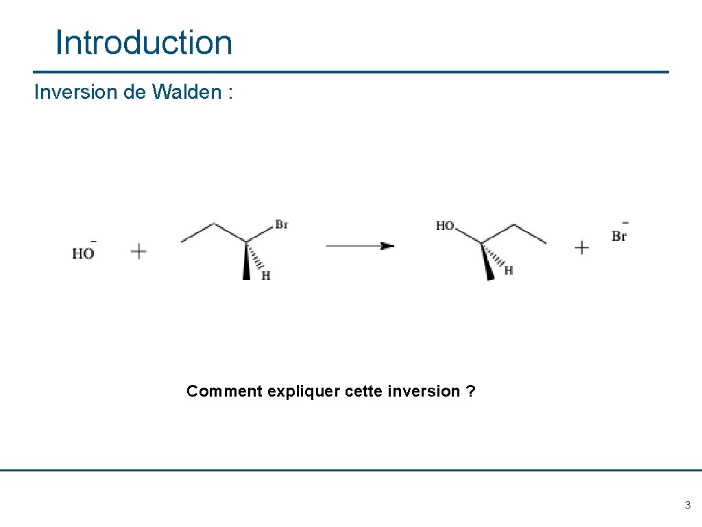 Introduction Inversion de Walden : Comment expliquer cette inversion ? 3 
