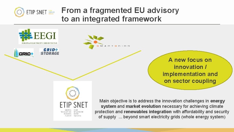 From a fragmented EU advisory to an integrated framework A new focus on innovation