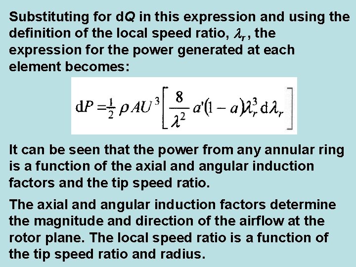 Substituting for d. Q in this expression and using the definition of the local