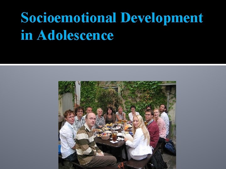 Socioemotional Development in Adolescence 