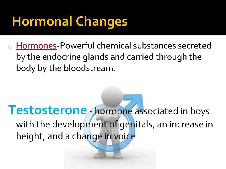 Hormonal Changes o Hormones-Powerful chemical substances secreted by the endocrine glands and carried through