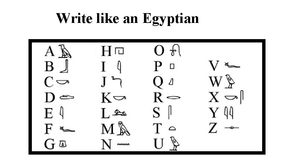 Write like an Egyptian 