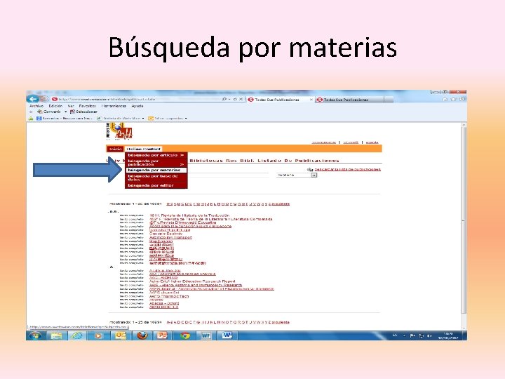 Búsqueda por materias 