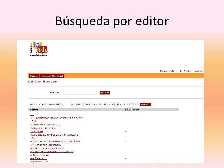 Búsqueda por editor 