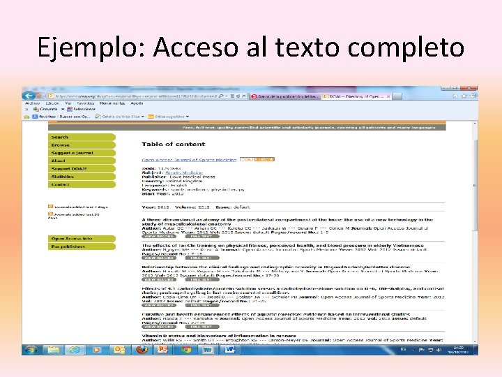 Ejemplo: Acceso al texto completo 