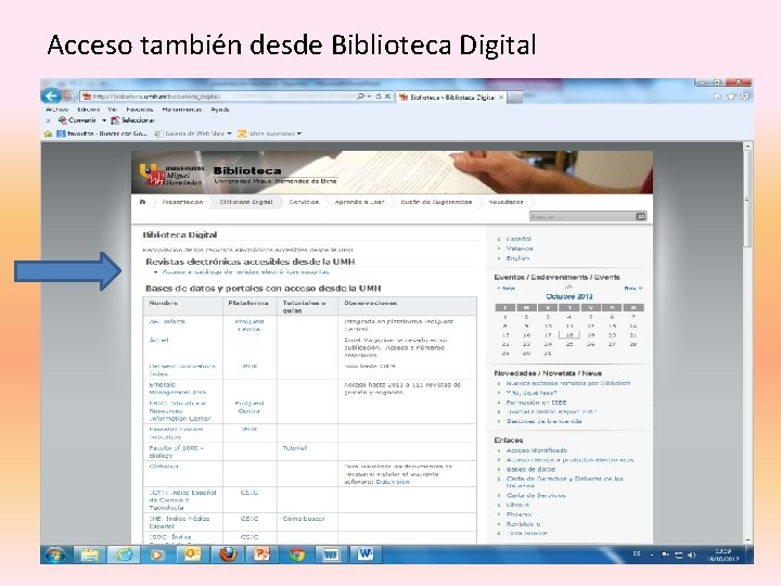 Acceso también desde Biblioteca Digital 