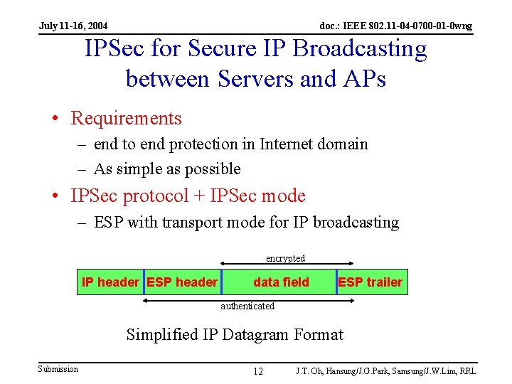 July 11 -16, 2004 doc. : IEEE 802. 11 -04 -0700 -01 -0 wng