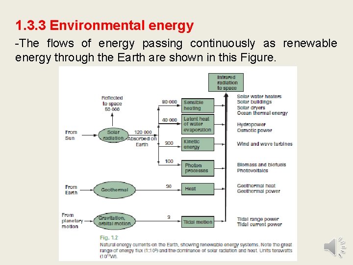 1. 3. 3 Environmental energy -The flows of energy passing continuously as renewable energy
