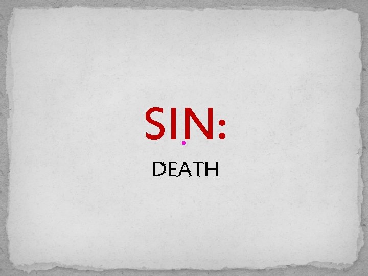 SIN: DEATH 