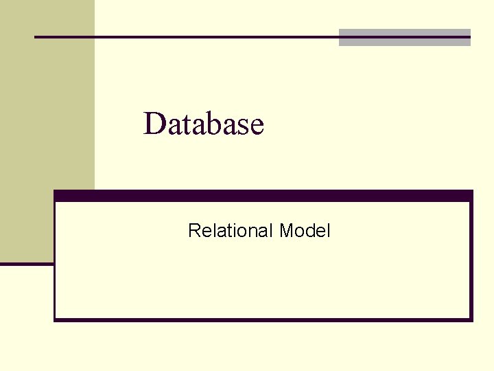 Database Relational Model 