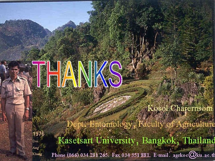 1976 Doi Ang Khang Kosol Charernsom Dept. Entomology, Faculty of Agriculture Kasetsart University, Bangkok,