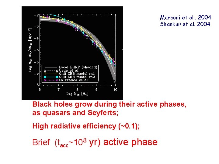 Marconi et al. , 2004 Shankar et al. 2004 Black holes grow during their