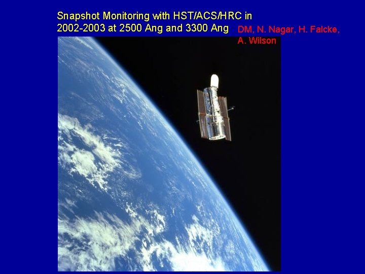 Snapshot Monitoring with HST/ACS/HRC in 2002 -2003 at 2500 Ang and 3300 Ang DM,