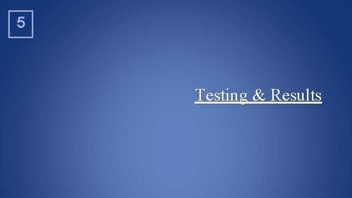 5 Testing & Results 