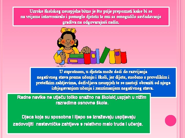 Uzroke školskog neuspjeha bitno je što prije prepoznati kako bi se na vrijeme interveniralo Uzroke školskog neuspjeha bitno je što prije prepoznati kako bi se na vrijeme interveniralo