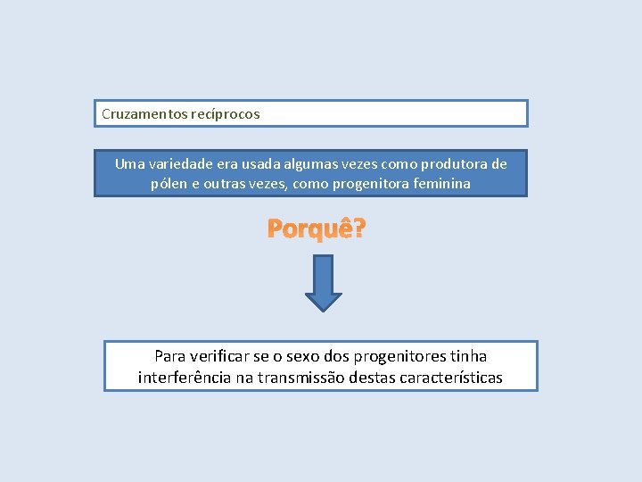 Cruzamentos recíprocos Uma variedade era usada algumas vezes como produtora de pólen e outras