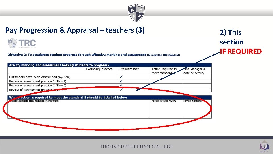 Pay Progression & Appraisal – teachers (3) 2) This section IF REQUIRED 