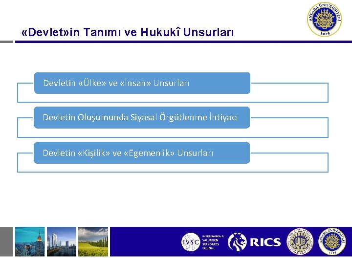  «Devlet» in Tanımı ve Hukukî Unsurları Devletin «Ülke» ve «İnsan» Unsurları Devletin Oluşumunda