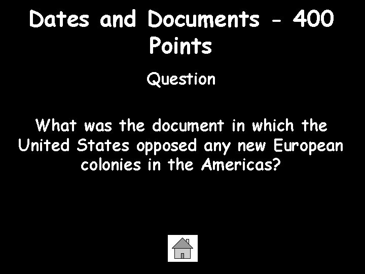 Dates and Documents - 400 Points Question What was the document in which the