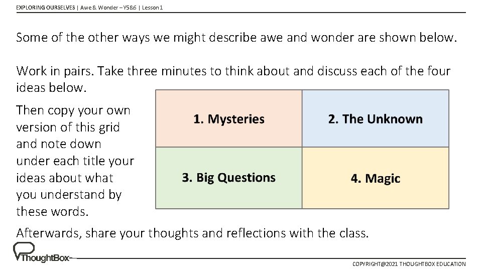 EXPLORING OURSELVES | Awe & Wonder – Y 5&6 | Lesson 1 Some of EXPLORING OURSELVES | Awe & Wonder – Y 5&6 | Lesson 1 Some of