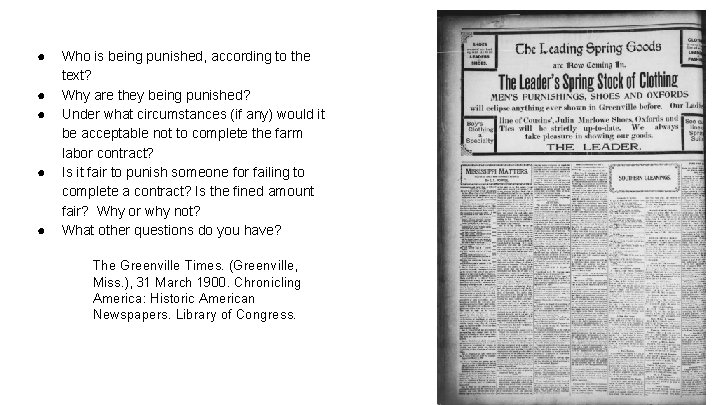 ● ● ● Who is being punished, according to the text? Why are they