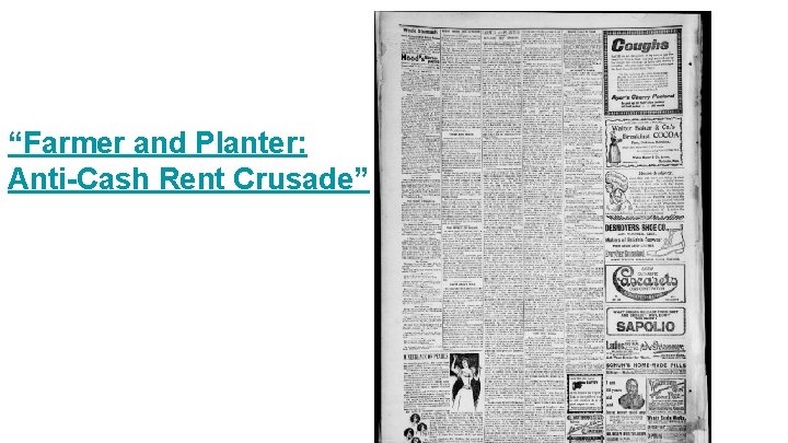 “Farmer and Planter: Anti-Cash Rent Crusade” 