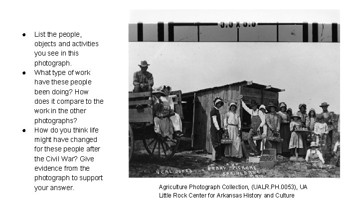 ● ● ● List the people, objects and activities you see in this photograph.