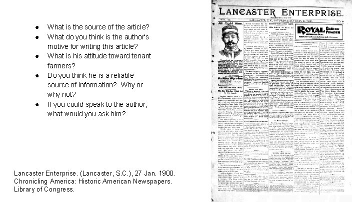 ● ● ● What is the source of the article? What do you think