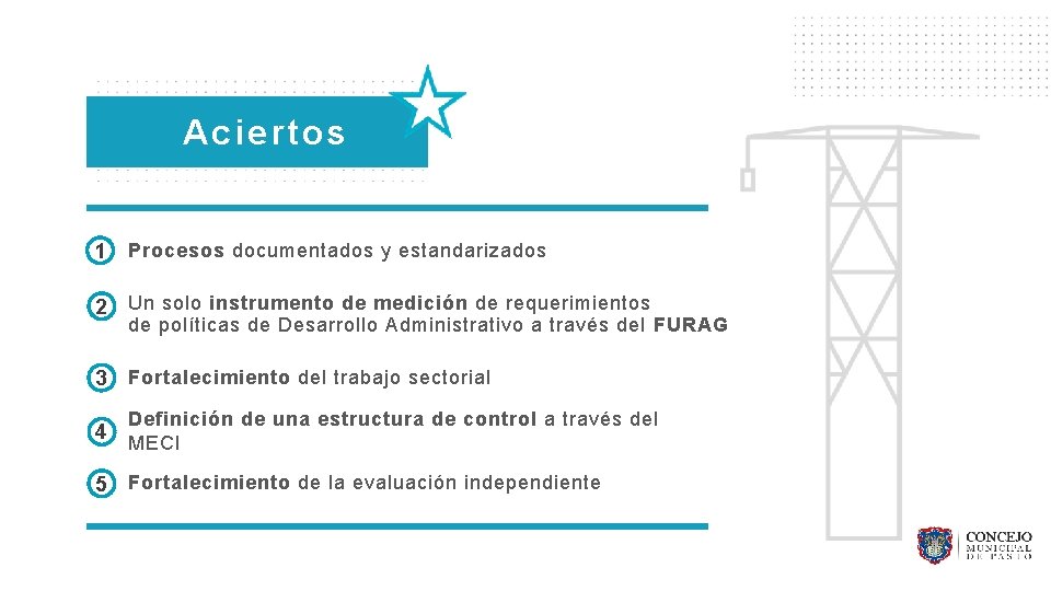 1 Procesos documentados y estandarizados 2 Un solo instrumento de medición de requerimientos de