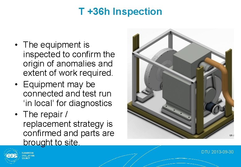 T +36 h Inspection • The equipment is inspected to confirm the origin of