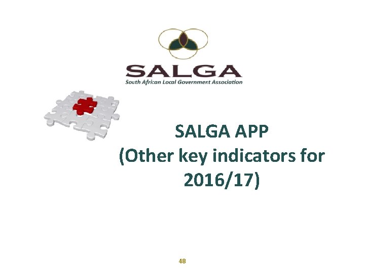 www. salga. org. za SALGA APP (Other key indicators for 2016/17) 48 