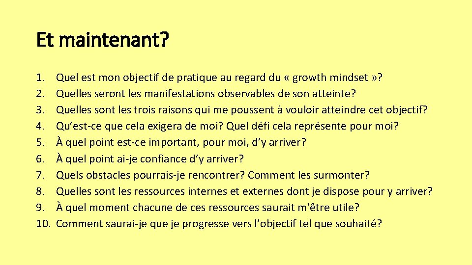 Et maintenant? 1. 2. 3. 4. 5. 6. 7. 8. 9. 10. Quel est Et maintenant? 1. 2. 3. 4. 5. 6. 7. 8. 9. 10. Quel est