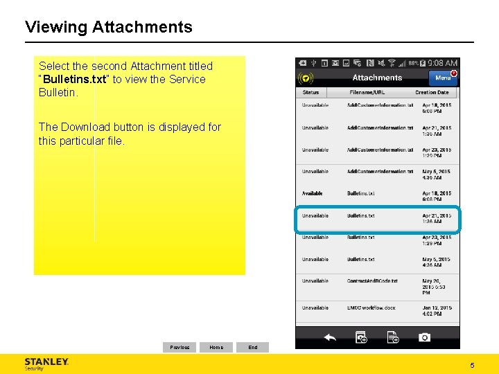 Viewing Attachments Select the second Attachment titled “Bulletins. txt” to view the Service Bulletin. Viewing Attachments Select the second Attachment titled “Bulletins. txt” to view the Service Bulletin.