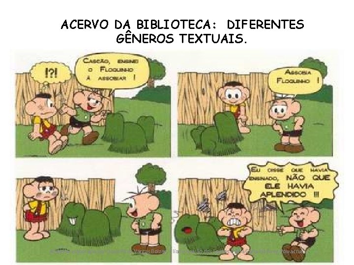 ACERVO DA BIBLIOTECA: DIFERENTES GÊNEROS TEXTUAIS. Material elaborado por Doris Pires Vargas Bolzan, Eliane