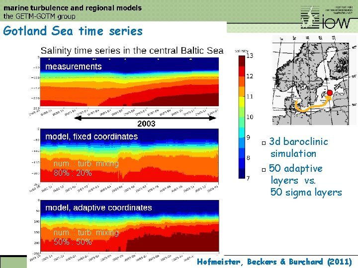 Gotland Sea time series 3 d baroclinic simulation � 50 adaptive layers vs. 50