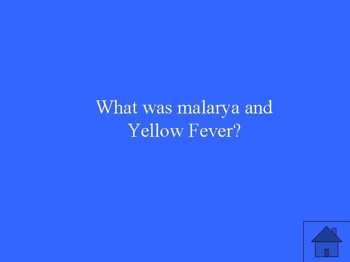 What was malarya and Yellow Fever? 