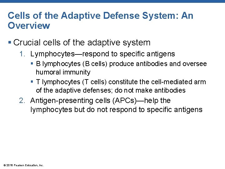 Cells of the Adaptive Defense System: An Overview § Crucial cells of the adaptive