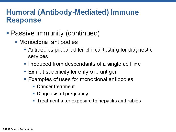 Humoral (Antibody-Mediated) Immune Response § Passive immunity (continued) § Monoclonal antibodies § Antibodies prepared