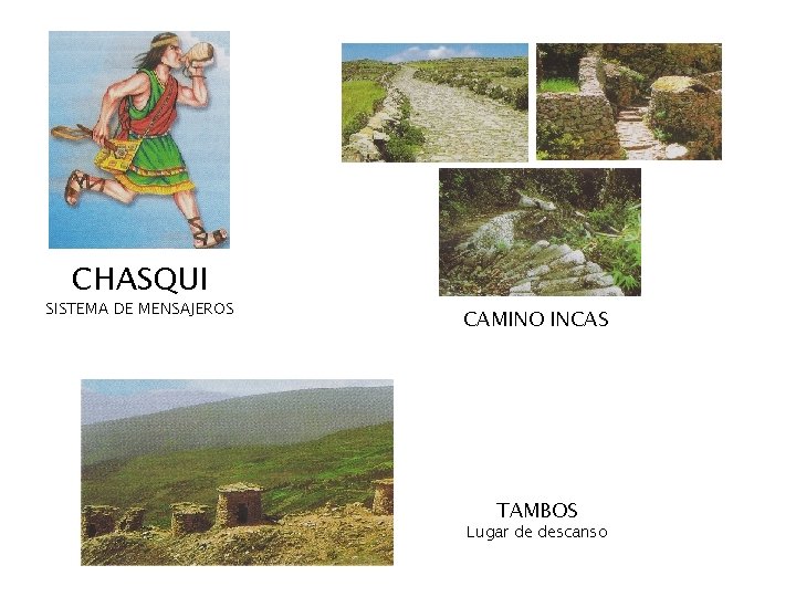 CHASQUI SISTEMA DE MENSAJEROS CAMINO INCAS TAMBOS Lugar de descanso 
