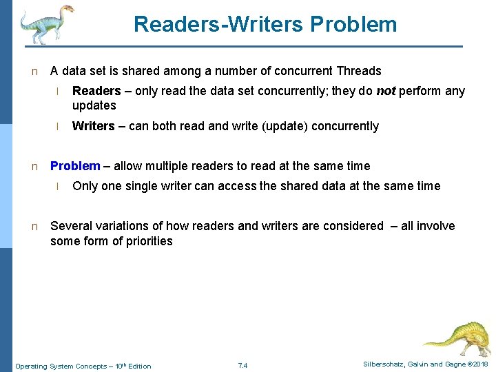 Chapter 7 Synchronization Examples Operating System Concepts 10