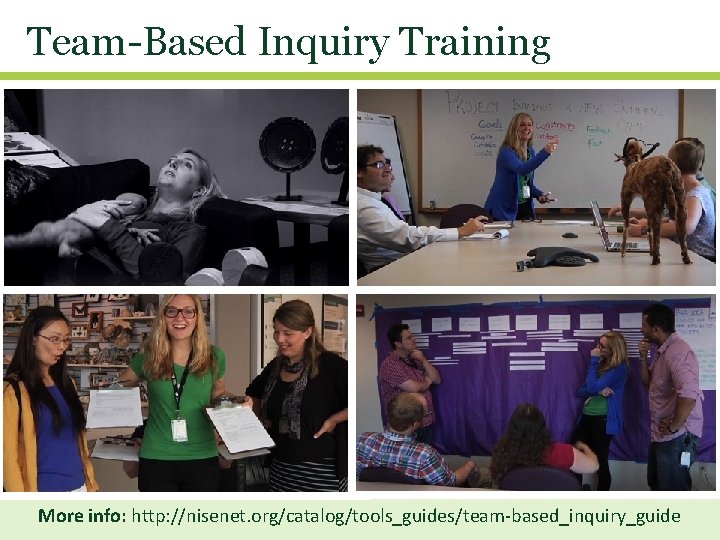 Team-Based Inquiry Training More info: http: //nisenet. org/catalog/tools_guides/team-based_inquiry_guide 